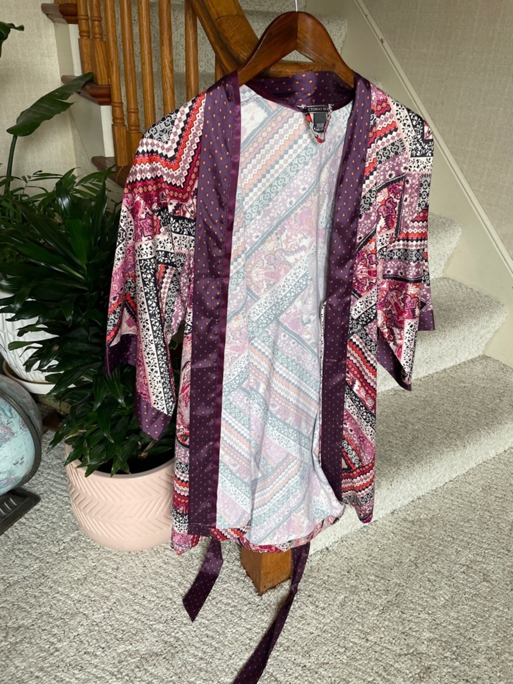 Victoria's Secret Bohemian Patterned Satin Bathroom Robe